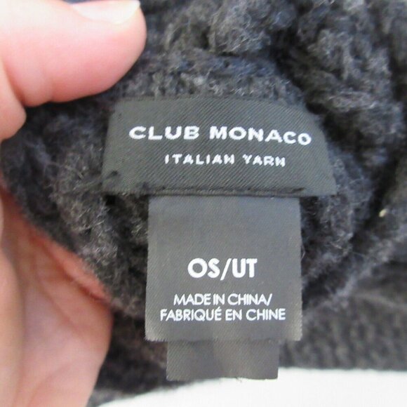 Club Monaco Wool Alpaca Blend Infinity Scarf Women OS Black Soft Cozy Warm 258 - Picture 3 of 11